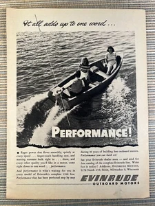Evinrude Außenborder Performance Boot Milwaukee WI 1946 Vintage Printanzeige - Bild 1 von 1