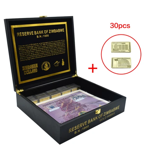 100pcs/box Nonillon Containers 54 Zeros Zimbabwe Voucher with Box Collection Cover