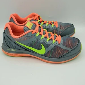 NIKE Dual Fusion Run 3 Womens Size 8 Running Shoes Gray Neon Orange 653594 400 - Picture 1 of 5