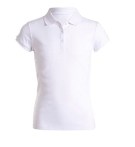 New $20 - CHAPS Girls Quality White Polo Shirt Approved Schoolwear - Size: 4 - Picture 1 of 1