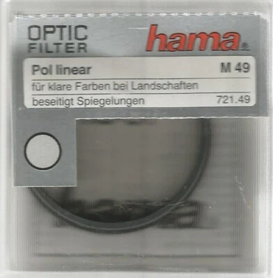 Filtro Polarizador Lineal 49mm Hama para Objetivos m49. Filtro polarizador 49 mm Foto 1 de 2