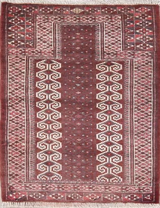 Geometric Balouch Tribal Traditional Hand-knotted Wool Area Rug Nomad Carpet 3x4 - Picture 1 of 19