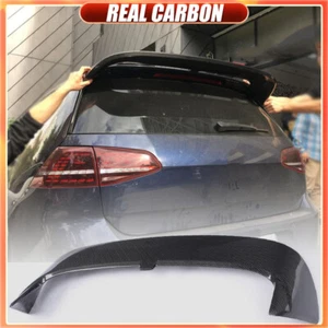Fits Volkswagen VW Golf 7 MK7 R GTI 14-17 Real Carbon Rear Roof Spoiler Wing Lip - Picture 1 of 13