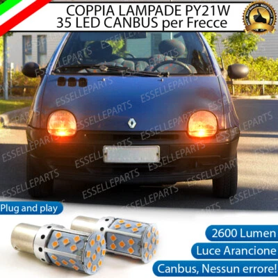 COPPIA LAMPADE FRECCE ANTERIORI LED RENAULT TWINGO 1 CON FRECCIA TRASPARENTE - Immagine 1 di 4