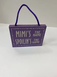 Insegna in legno da appendere 6" per 4,5 pollici "mimmi's Il nome rovina il gioco" - Foto 1 di 1