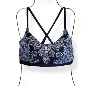 Kona Sol Blue & White Paisley Print Bralette, XS, S (NWOT) - Picture 1 of 2