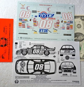 SLIXX 1/24 Wasserrutsche Aufkleber NASCAR Monte Carlo #08 #80 HYDE TOOLS großer Verkauf - Bild 1 von 1