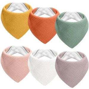Kwelife gift Muslin Baby Bibs 6-Pack Baby Drool Bandana Bibs for Unisex Baby ... - Picture 1 of 8