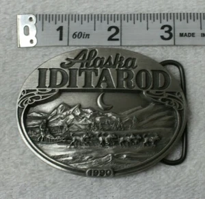 SN871 1990 Vintage Alaska Iditarod Cinturón Hebilla Limited 867 / 1049 Peltre Nuevo - Imagen 1 de 3