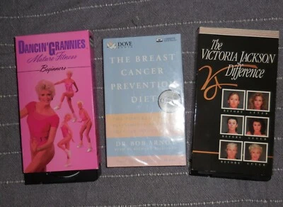 Lot of 3 - Dancin' Grannies VHS, Breast Cancer Prevention Tape Victoria Jackson - Image 1 of 4