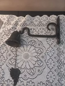 Wrought Iron Bell With Scrolled Wall Mount VTG - Picture 1 of 8