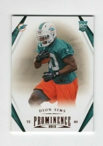 2013 Panini Prominence Football ROOKIE DION SIMS MIAMI DOLPHINS #129 - Foto 1 di 4