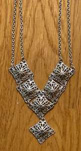 Signed Vintage Sarah Coventry silver double chain necklace. Stunning! - Picture 1 of 3
