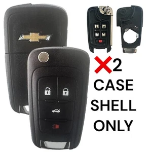 2 Remote Flip Car Key Fob Cover Case Shell for Chevy Camaro Cruze Impala Equinox - Picture 1 of 1