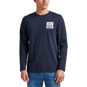 Reef Men's Long Sleeve Recycle Blue Pine Forest Graphic T-Shirt Size Small NWT - Picture 1 of 2