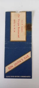 Ben Jaffa s Bar Santa Fe New Mexico Bobtail Matchcover Lot 395 - Picture 1 of 1