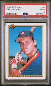 Craig Biggio 1990 Bowman #78 PSA 9 Astros Salón de la fama de béisbol [Nostalgium] - Imagen 1 de 2