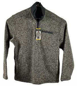 Eddie Bauer Sweater Fleece Men's Medium Gray Quarter Zip Long Sleeve Pullover - Picture 1 of 12