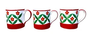 Whittard x 3 handbemalte Sommerwiese Retro Blume 300ml Becher 8 cm x 7 cm - Bild 1 von 12