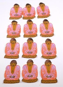 "Lotto di (12) NUOVO Abito in Feltro Ricamato BUDDHA Lavanda Cucito TOPPE 4,5"" x 3" - Foto 1 di 4