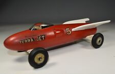 Vintage Tether Car CO 2 Race Car Streamlined Futuristic Folk Art  1950