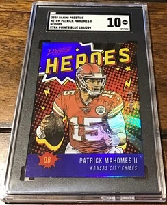 Patrick Mahomes 2020 Prestige Heroes Xtra Points Blue (150/299) SGC 10 Chiefs - Picture 1 of 2