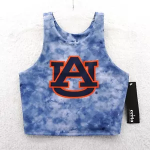 Auburn Tigers Sports Bra Women Small Blue Tie Dye Crop Tank Certo Northwest NCAA - Picture 1 of 12