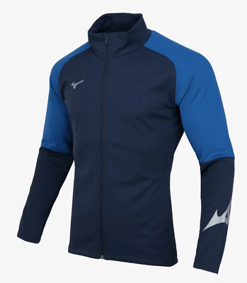 Mizuno Men Football Knit Training 3 FZ Jacket Blue Top Shirts Jersey P2MC9K0114 - Image 1 of 4