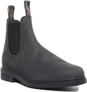 BLUNDSTONE 1308 Cuero Chelsea Mujer Botines En Rústico Negro GB 3-8 - Picture 1 of 6