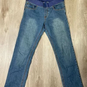 Pantalones de mezclilla Mommi Maternity para mujer talla L azul elástico cintura lavado medio - Imagen 1 de 8
