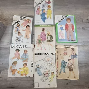 7 Vtg 70s Simplicity Butterick McCall's Kids Baby Teen Child Sewing Pattern Lot - Picture 1 of 5
