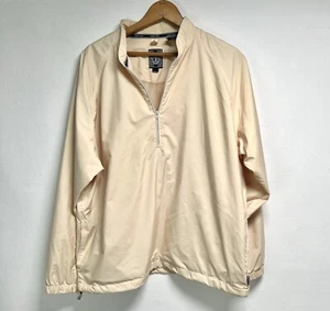 Sunice Men’s L Windbreaker Jacket Golf Preppy Butter Yellow Pullover 1/4 Zip - Picture 1 of 13