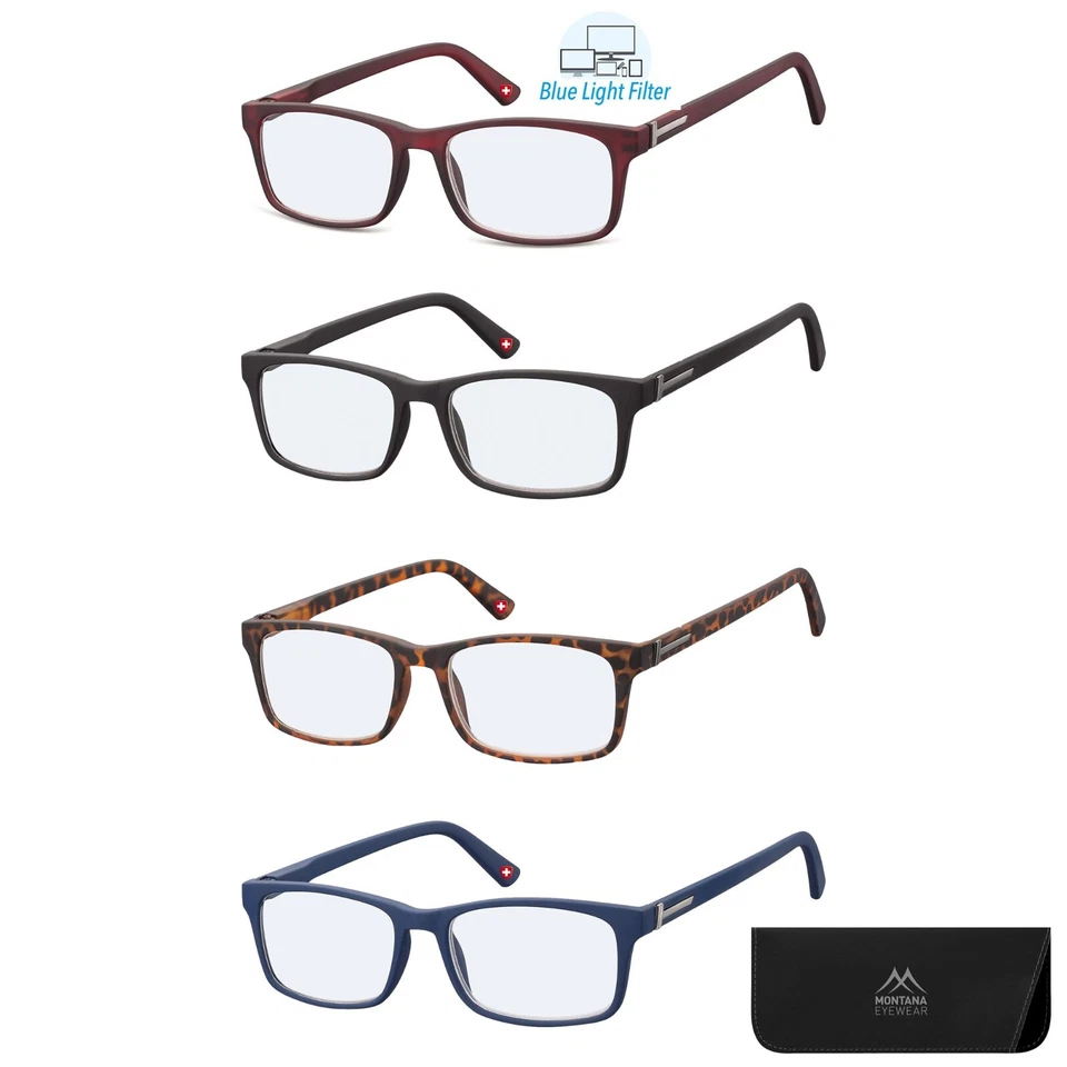 Montana Eyewear Designer Blue Light Filter/Reading Glasses +0.00 to 3.50 'BLF73'