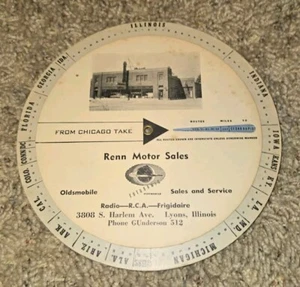Vintage Distance wheel advertising Ren Motorbsales Lyons Illinois - Picture 1 of 2