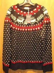 Cozy Cabin Sweaters by Kiel James Patrick Womens Pullover Reindeer Sweater L New - Picture 1 of 11
