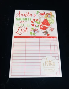 Bloc de notas grande de lujo de lista travieso o bonita de Papá Noel colecciones RosanneBeck 25 hojas - Imagen 1 de 1