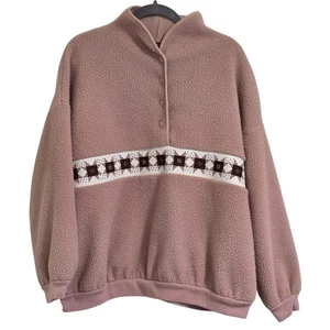 Madewell (Re)Sourced Sherpa Popover Top Damen Medium Rosa Fleecepullover - Bild 1 von 5