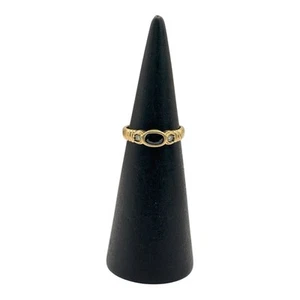 9ct 9k Yellow Gold Natural Blue Sapphire And Diamond Ladies Ring Size N. New - Picture 1 of 8