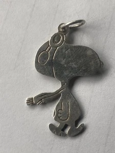 Colgante vintage de plata esterlina Snoopy Flying Ace cacahuetes encanto - Imagen 1 de 7
