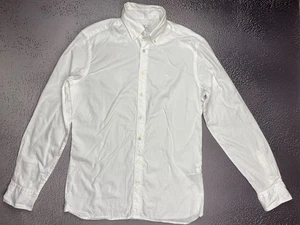 Hackett London Mens White Casual Button Down Shirt Size Medium Slim Logo - Picture 1 of 7