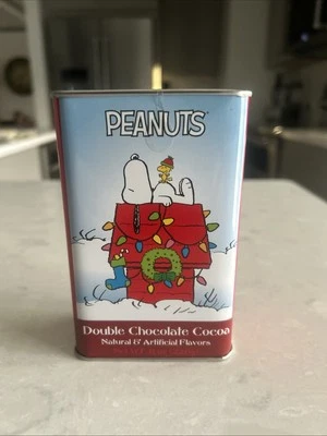 PEANUTS SNOOPY AND WOODSTOCK Doble Chocolate Cacao Lata 8 OZ. Navidad ~NUEVO~ Foto 1 de 4