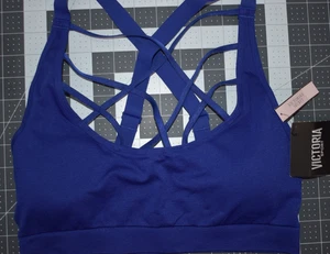Victoria's Secret Sport Bra Lightweight Strappy Size Large Indigo Blue NEW w/TAG - Picture 1 of 12