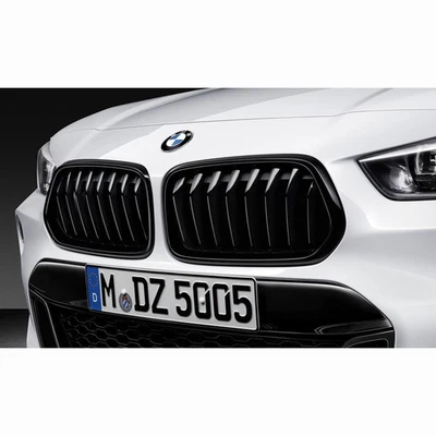 REJILLA DELANTERA BMW M Performance Izquierda + Derecha Brillante Negro X2 - Imagen 1 de 3