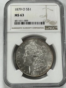 1879 O Morgan Silver Dollar NGC MS-63  Almost PF-Like - Picture 1 of 3