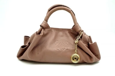 LOEWE Nappa Aire Handbag Tote Anagram logo With charm Leather Pink Beige 4467h - Image 1 of 4