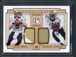 2017 Panini Pantheon Drew Brees Michael Thomas 2 Color Patch #01/15 Saints HOF - Bild 1 von 2