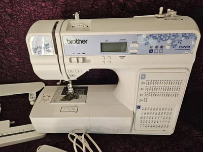 Brother CS7205 Computerized Machine, 150 Built Stitches, 1 Font, Wide White  - Image 1 of 4