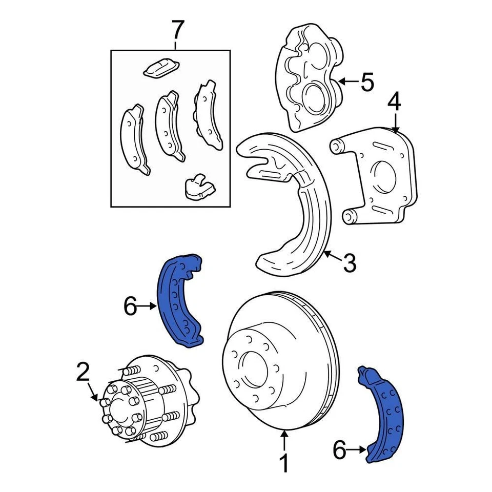 For Ford F-450 Super Duty 2011-2012 Ford 8C3Z2648A Rear Parking Brake Shoe - Image 1 of 1