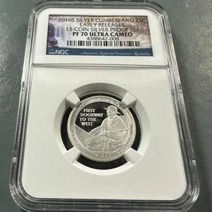 2016-S Cumberland SILVER PROOF Quarter, NGC PF70 ULTRA CAMEO, ER, fm set(85964) - Picture 1 of 2