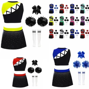 Girls Outfits Athletic Cheerleading Party Set Birthday Cheer Leader Cosplay - Picture 1 of 81